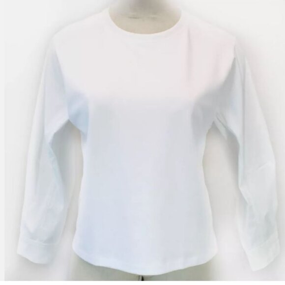 ATHLETA Plus Size White Harlow Hybrid Sweatshirt Top 2X Double list - Picture 3 of 7